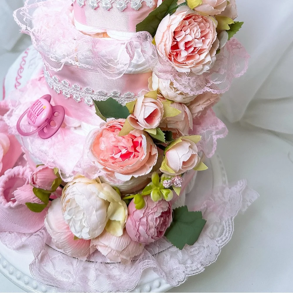 Bunny Diaper Cake, Flowers Diaper cake